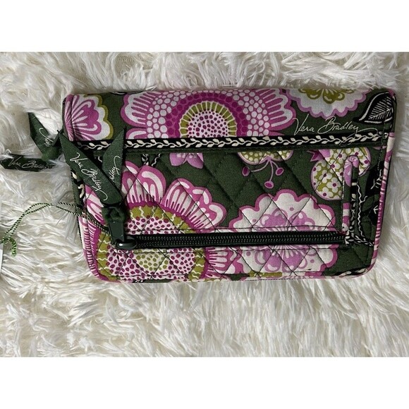 NWT Vera Bradley Turn Lock Wallet In Olivia Pink Pattern Floral Zip Around - Picture 4 of 9